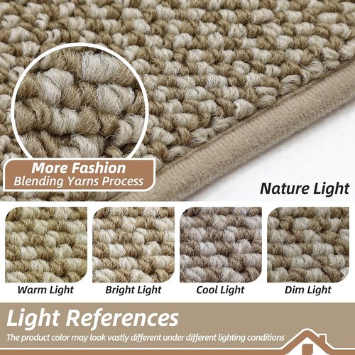 BEQHAUSE Dirt Trapper Door Mat - Non-Slip, Washable, Absorbent 32" x 48" Light Beige Entrance Mat
