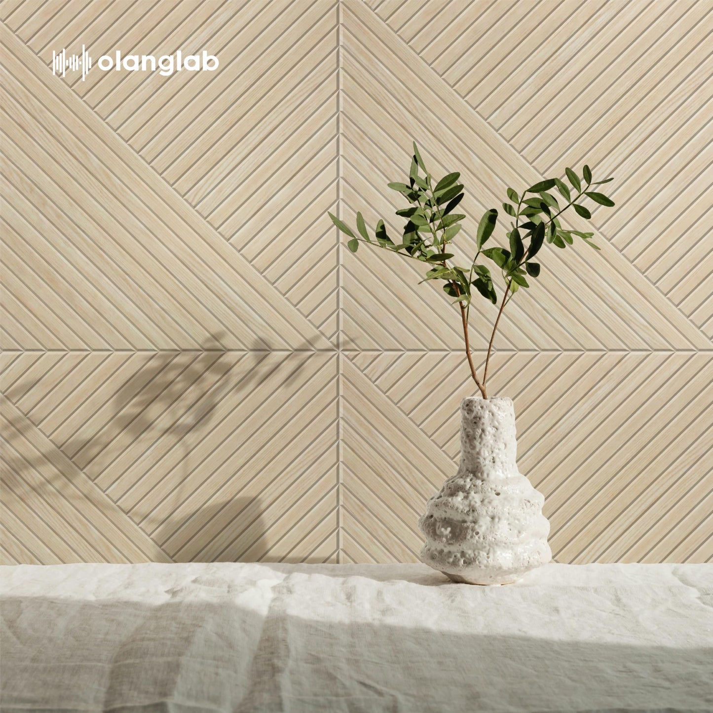 Olanglab Peel and Stick Wall Panels 6 Pack, 23.6" x 23.6" Acoustic Panels Sound Absorbing, Decorative Acoustic Wall Panels for Home Studio and Office, Light Natural Oak Pattern, Style C