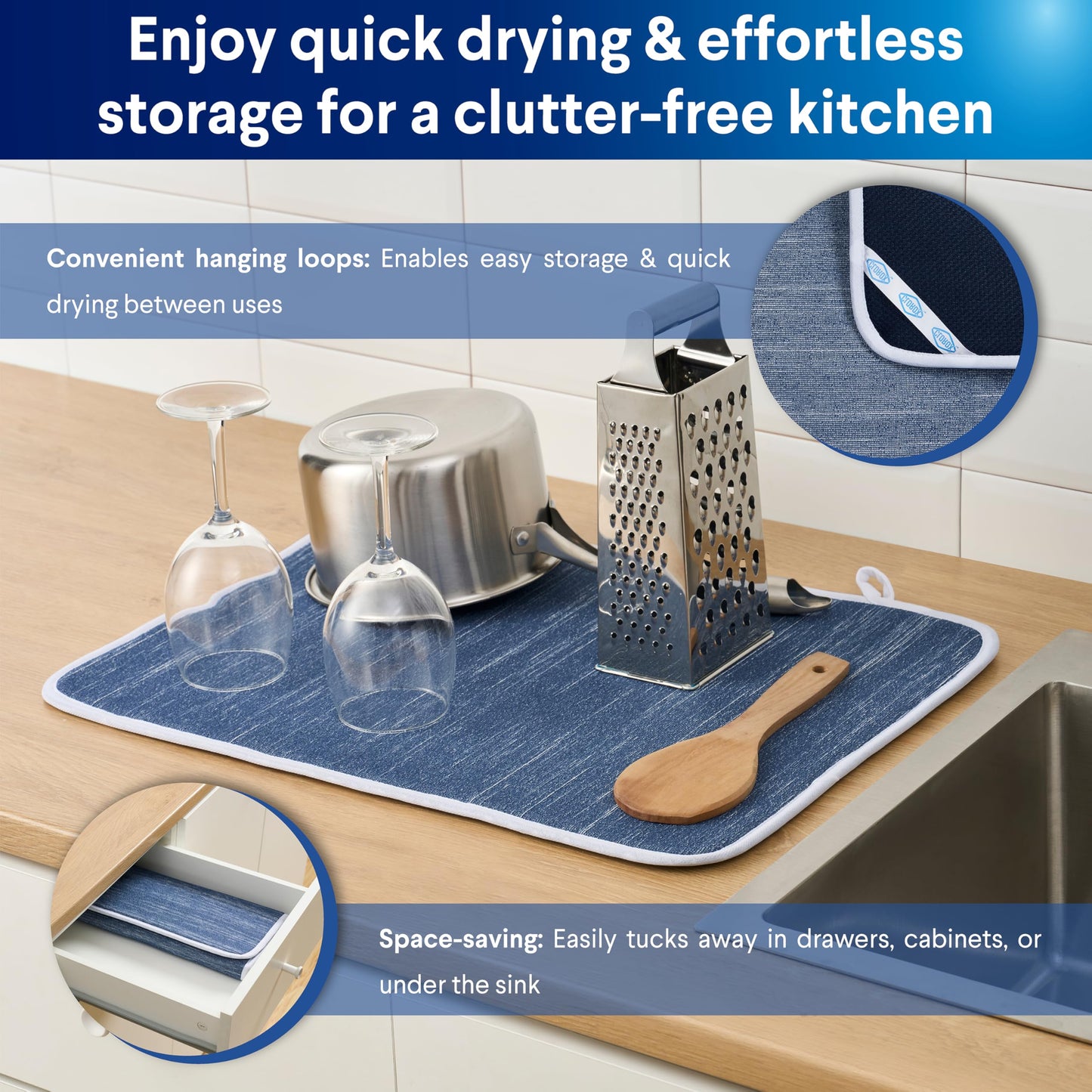 Clorox Premium Kitchen Set - Perfect for Home Cleaning & Handling Dishes - 2 Cotton Kitchen Towels, 2 Cotton Dishcloths, Mini Oven Mitt, Dish Drying Mat, 2 Scrubber Dishcloths - 8 Pc Set