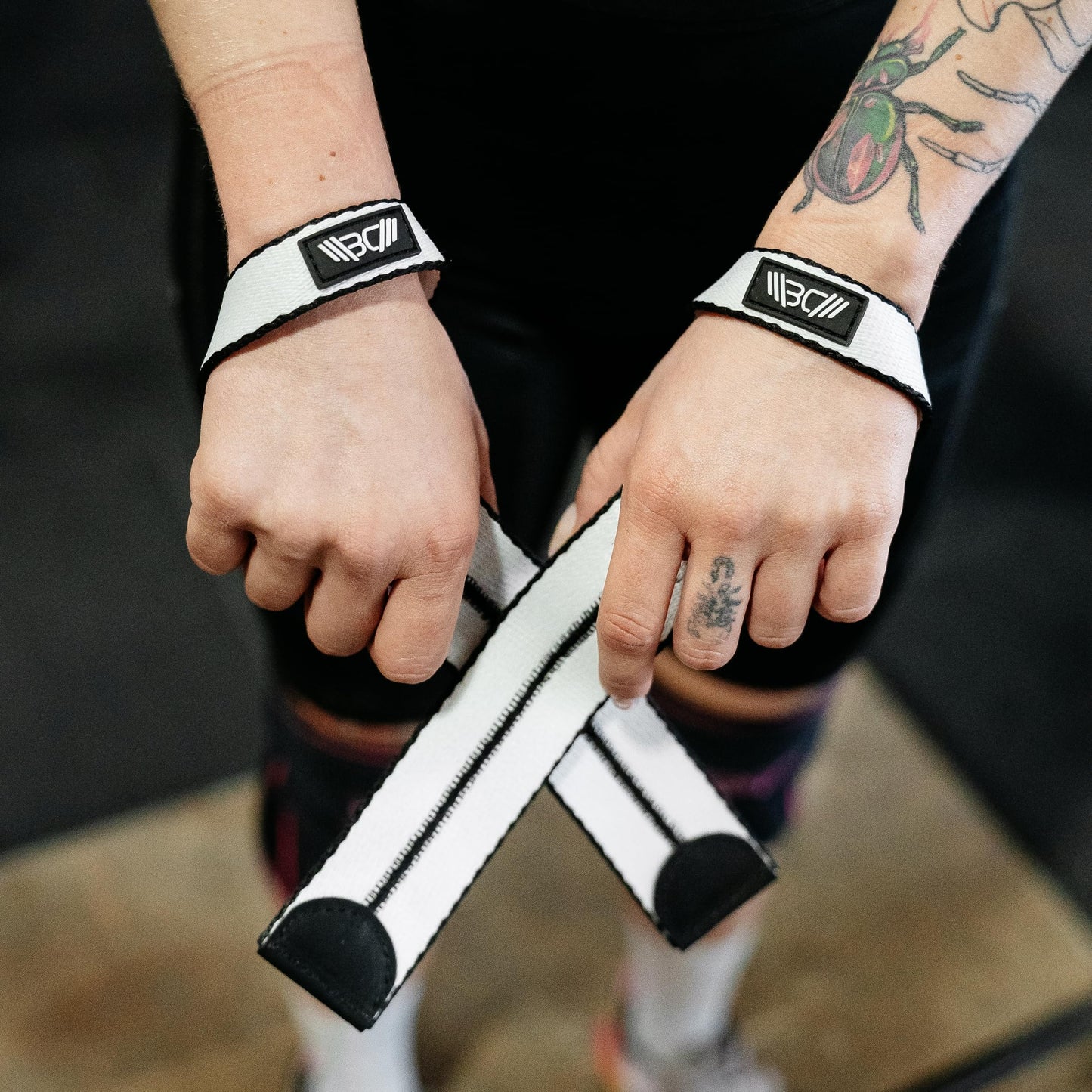 WARM BODY COLD MIND V1 Lifting Wrist Straps for Olympic Weightlifting - Rated at 660 lb - Hand Wraps for Powerlifting, Weight Lifting, Bodybuilding Functional/Cross Training, Deadlift Gym Bar, Cotton (White)