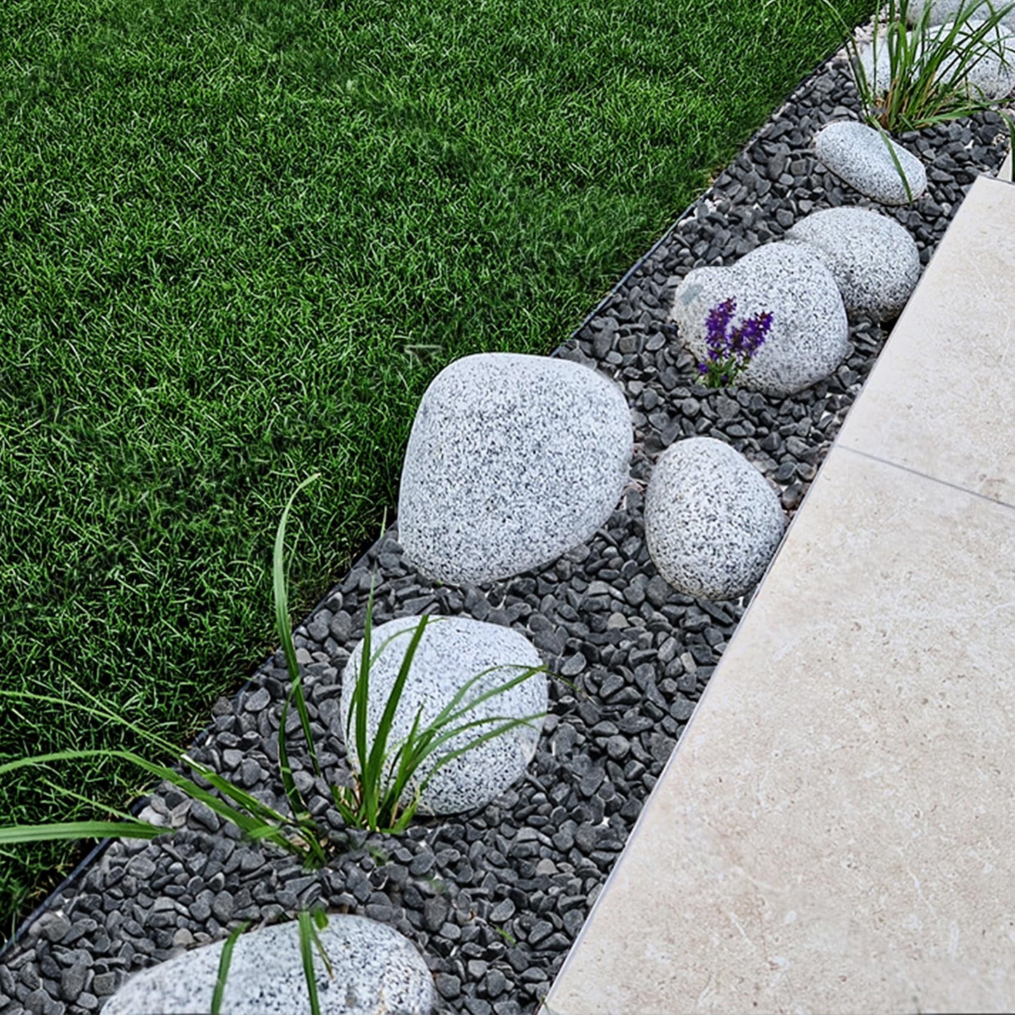 Mr. Fireglass Natural Decorative Gray Bean Pebbles 1/5" Crushed Gravel Stone for Decorating Garden, Succulent Plants and Walkway (10-lb Bag)