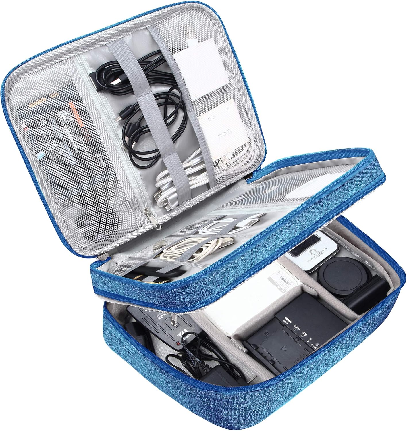 SELLYFELLY Electronic Bag Travel Cable Accessories Bag Waterproof Double Layer Electronics Organizer Portable Storage