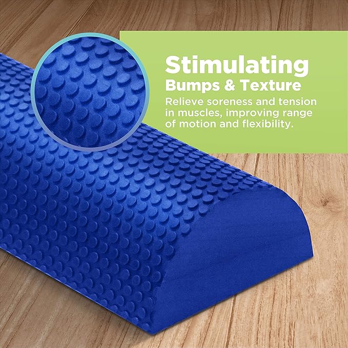 Bean Products High-Density EVA Foam Rollers | Deep Tissue Massager | Myofascial Release Textured Bumps | 12??Half Roller | Made in The USA