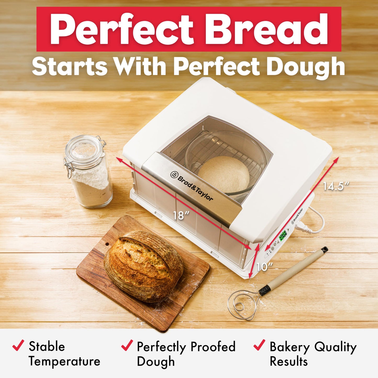 Brod & Taylor Folding Proofer & Slow Cooker (Proofer w/Accessory Shelf), White