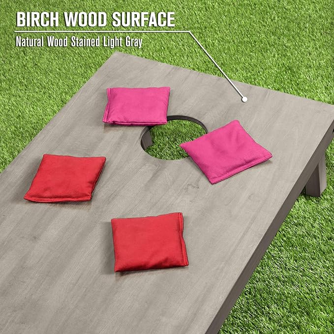 GoSports 4 ft x 2 ft Regulation Size Wooden Cornhole Boards Set - Includes Carrying Case and Bean Bags (Choose Your Colors) Over 100 Color Combinations