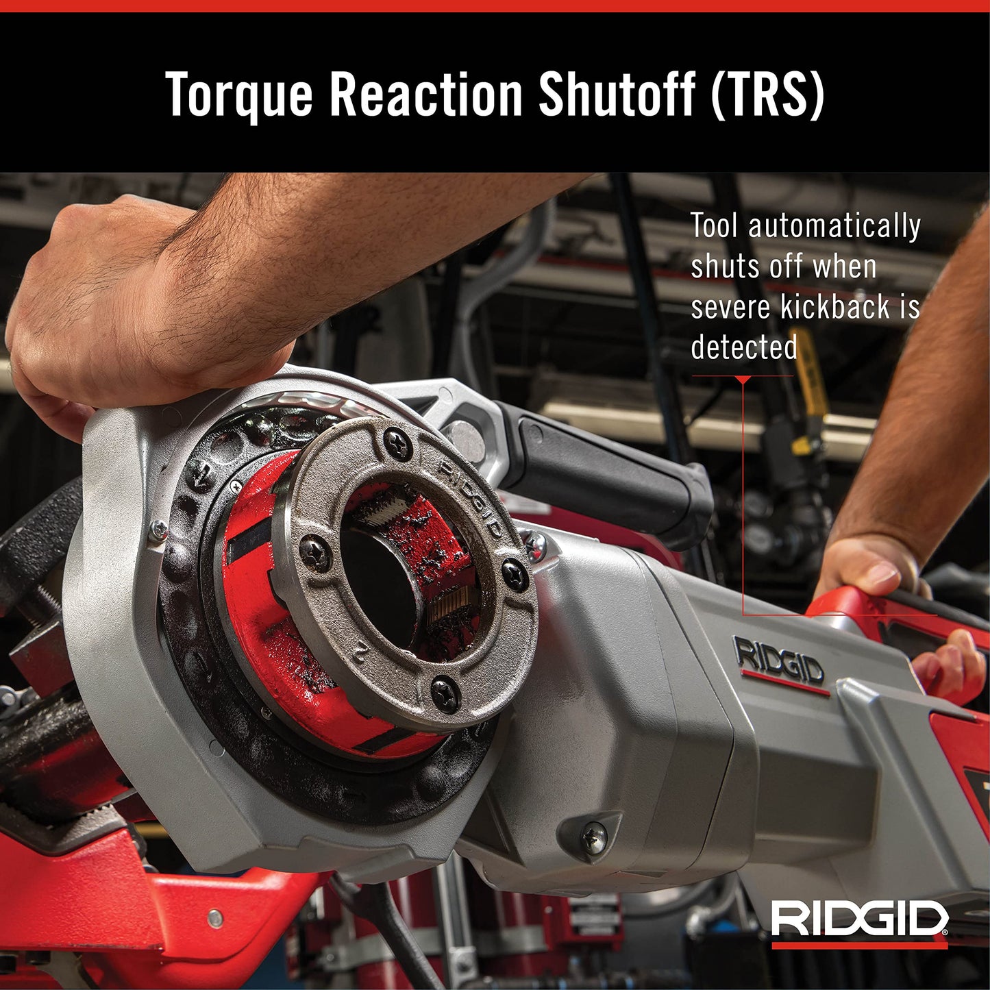 RIDGID 760 FXP Cordless Power Drive with 12-R Tool, Support Arm, and Case, Battery-Powered Pipe Threading Machine