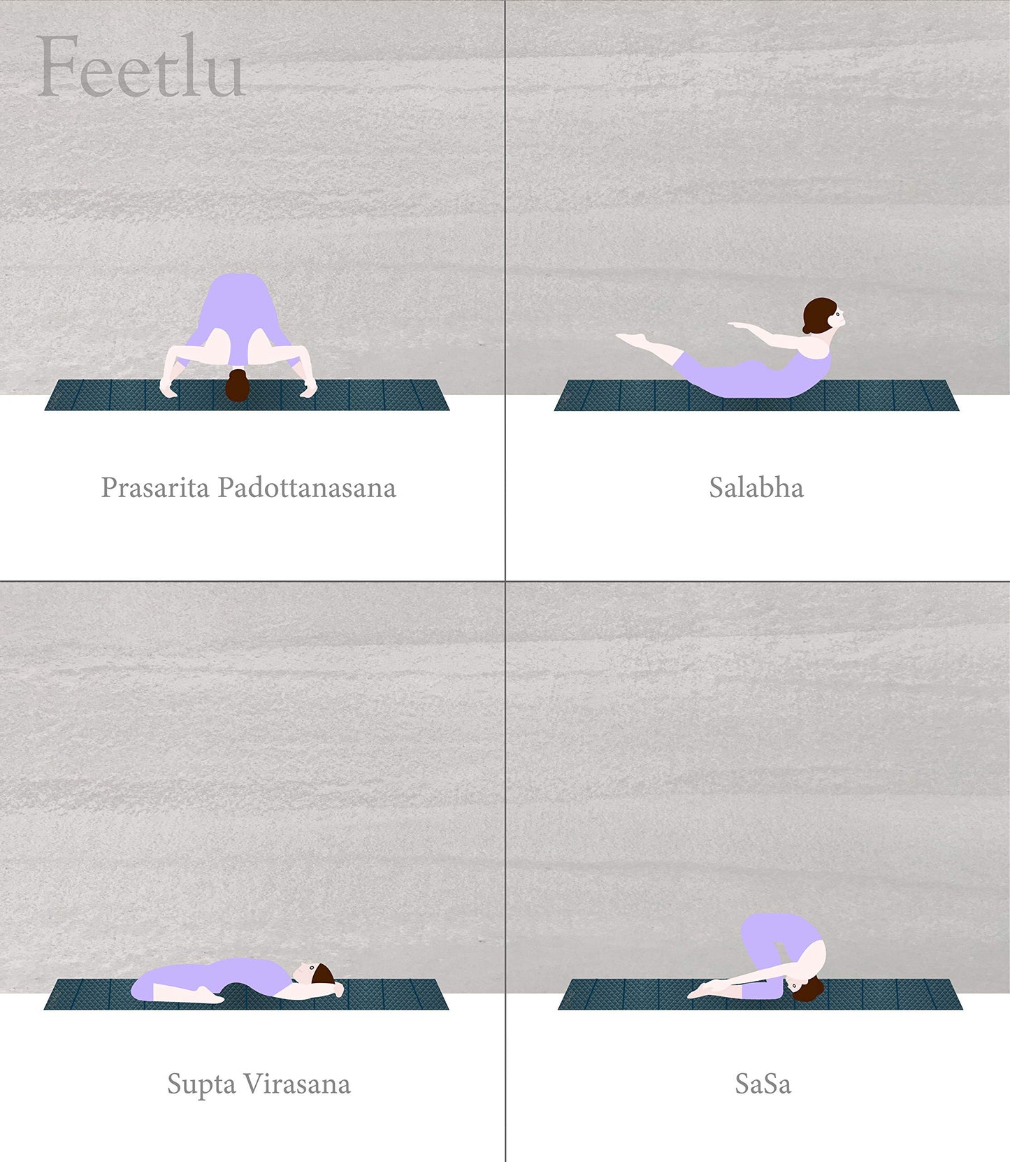 Foldable Yoga Mat – 1/4 Inch Thick, Lightweight, Easy to Store, Non-Slip Travel Yoga Mat for Fitness, Yoga, Pilates, Home Workouts, and Floor Exercises