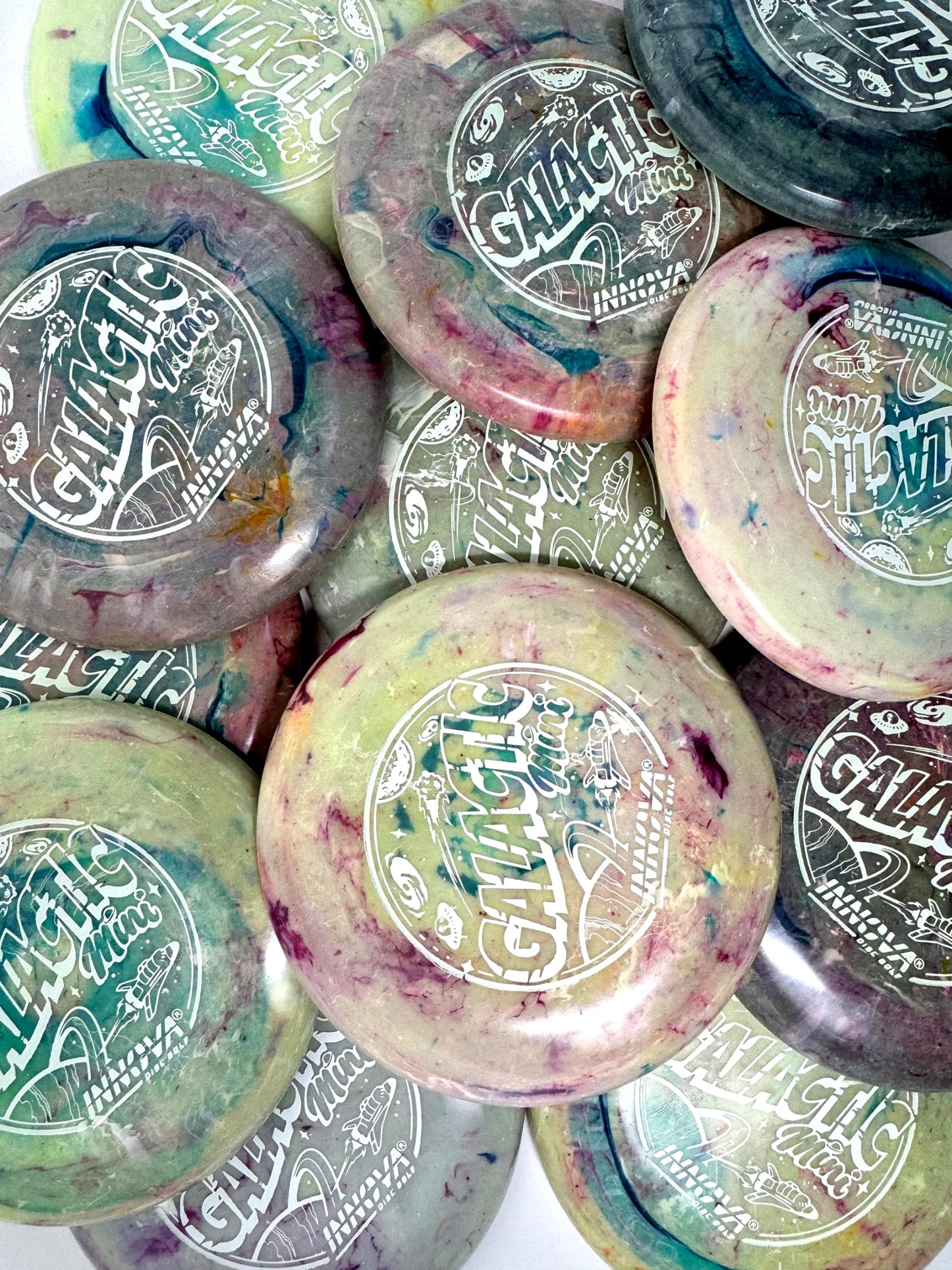 Innova Discs Galactic Mini 5 Pack – Swirly Mini Markers for Disc Golf for Marking Your Lie, Doubles, Mini Targets (5 Pack)