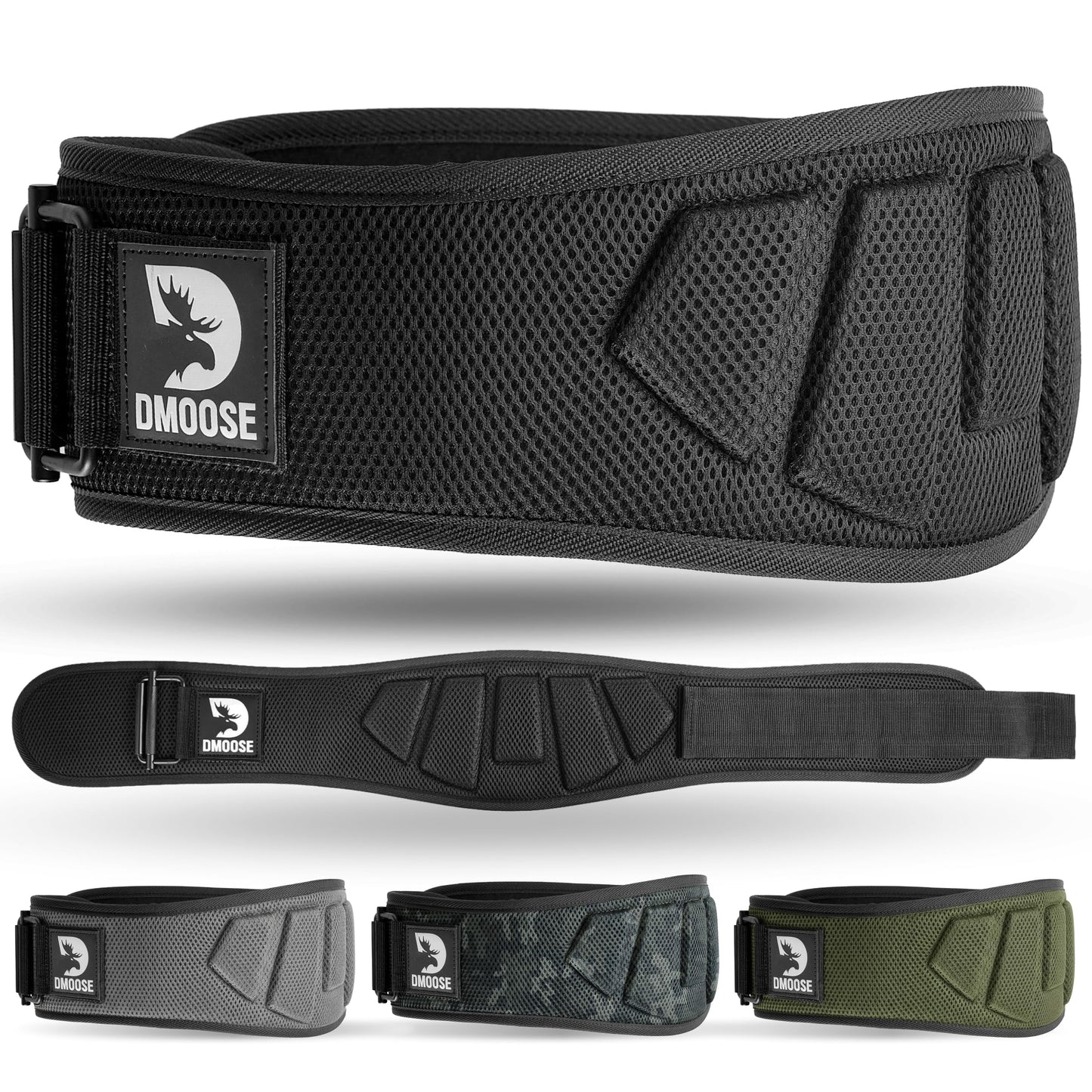 DMoose Fitness Weight Lifting Belt for Squats, Deadlift & Intense Workout - 6" Adjustable Fit Auto Lock Weightlifting Belt for Men & Women - Neoprene Gym Belts for Stability (Black 2.0)