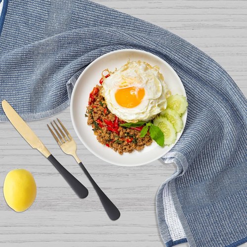 Homaxy Premium Kitchen Towels - Highly Absorbent 380 GSM Cotton Tea Towels | 6 Pack, Navy Blue (18”x28”)