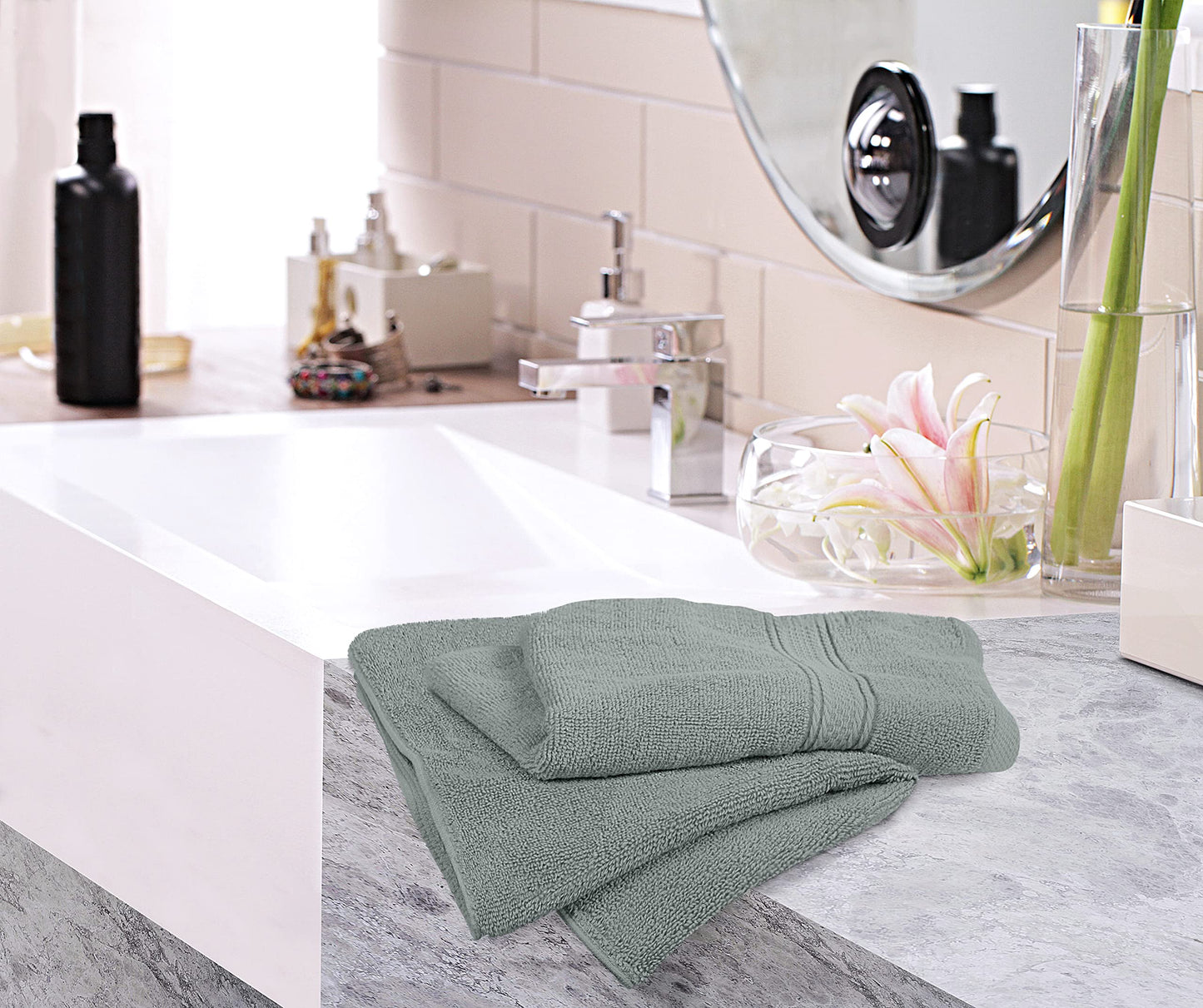 Utopia Towels 6 Pack Premium Hand Towels Set, 16 by 28 inches, 100% Ring Spun Cotton, Ultra Soft and Highly Absorbent 600GSM Towels for Bathroom, Gym, Shower, Hotel, and Spa, Cool Grey
