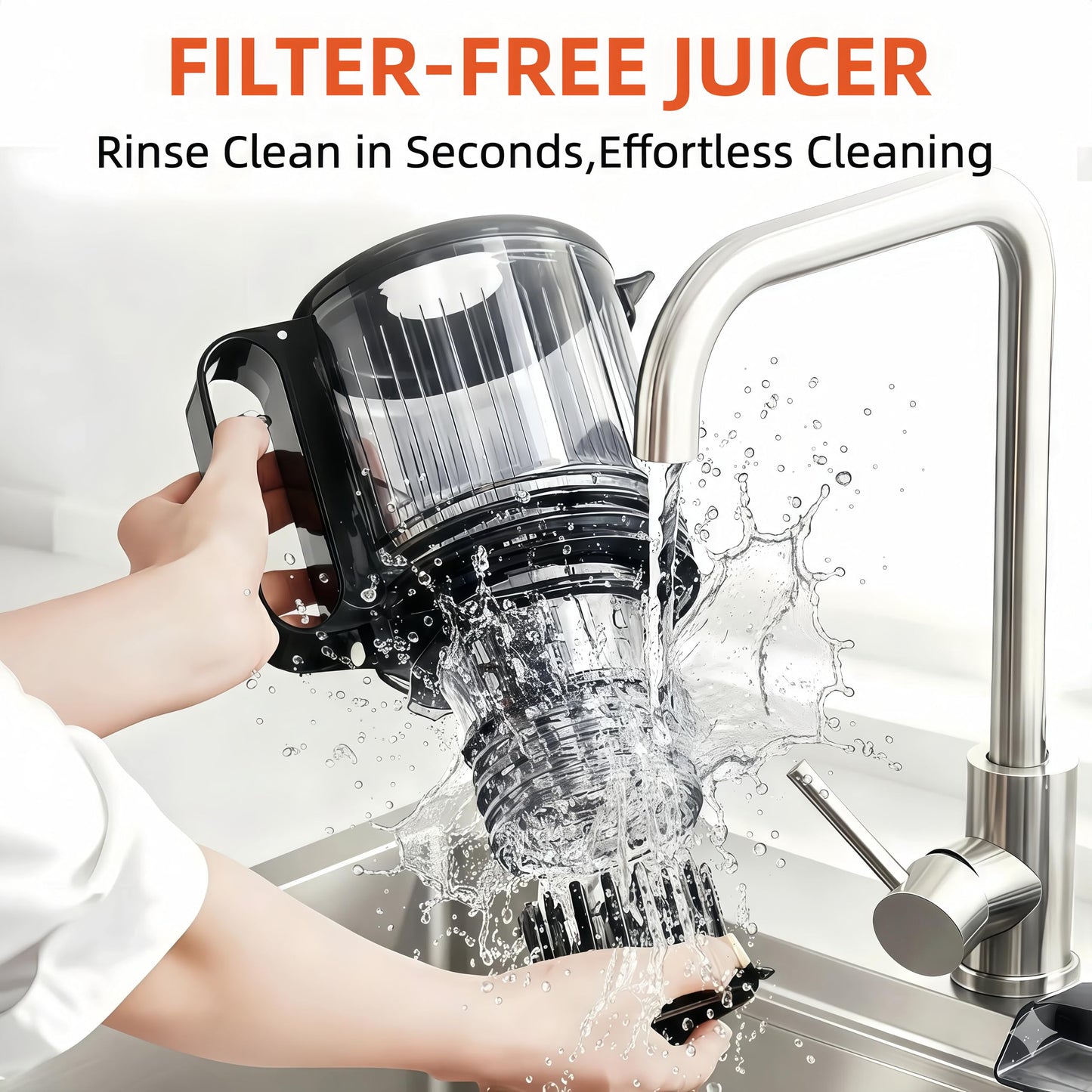 celiberry Cold Press Juicer Machines, 5.3” Large Feed Chute Slow Masticating Juicer for Whole Fruits & Vegetables, Easy Clean, 300W Quiet Juice Extractor, 99% High Juice Yield, Black