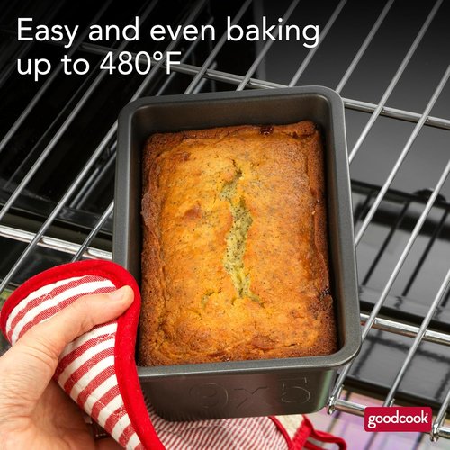 GoodCook PRO Loaf Pan - Nonstick Carbon Steel Bakeware | Easy-Clean, Oven & Dishwasher Safe, 9 x 5-Inch, Gray