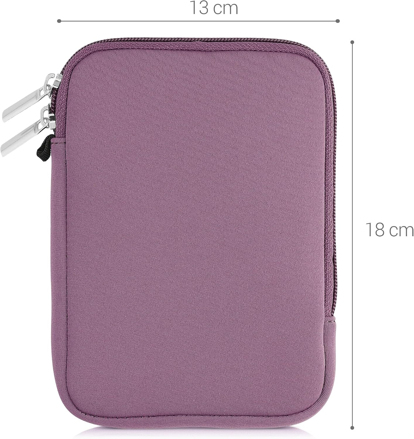 kwmobile 6" Neoprene e-Reader Pouch Size eReader - Universal eBook Sleeve Case with Zipper - Lavender