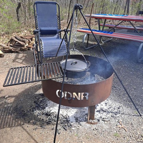 Campfire Tripod, 50" Dutch Oven Tripod with Carry Case, Heavy Duty Camp Fire Cooking Equipment for Camp Chef Outdoor Camping, Cooking Lantern Tripod Hanger with Storage Bag