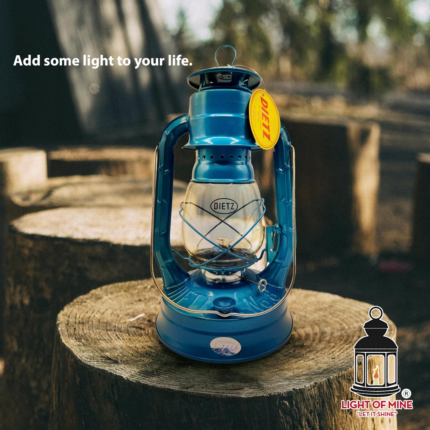 LIGHT OF MINE Dietz #08 Air Pilot Blue Oil Lantern, Multicolor, Metal, Model LOM-LAMP-8, with 7/8in Replacement Wick Strips