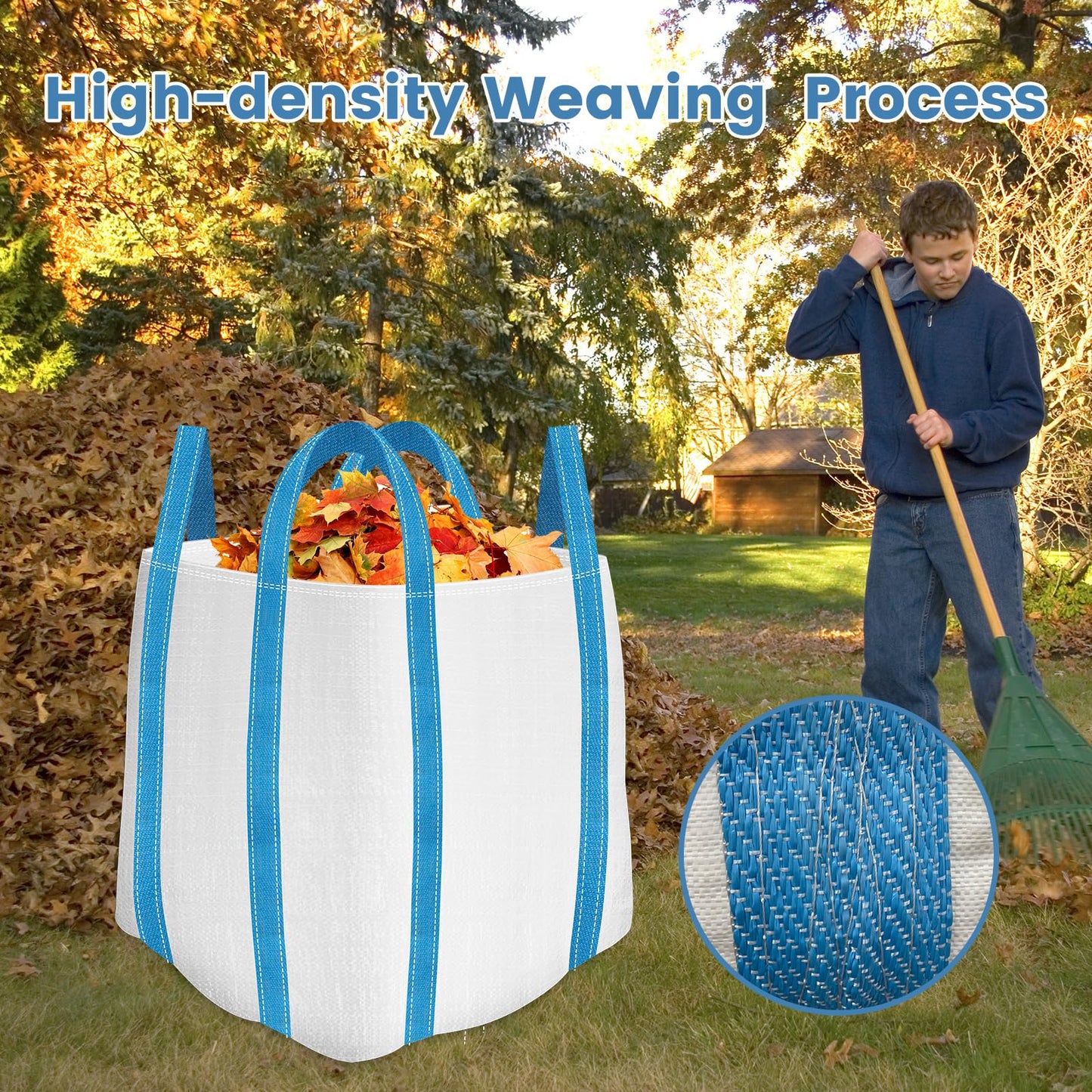 FIBC Bulk Bag, 1 Ton Bag, 35"L x 35"W x 43"H, 2000 lbs SWL, 6 Pack, Duffle Top Flat Bottom, Heavy Duty Woven Polypropylene Bags for Industry Construction