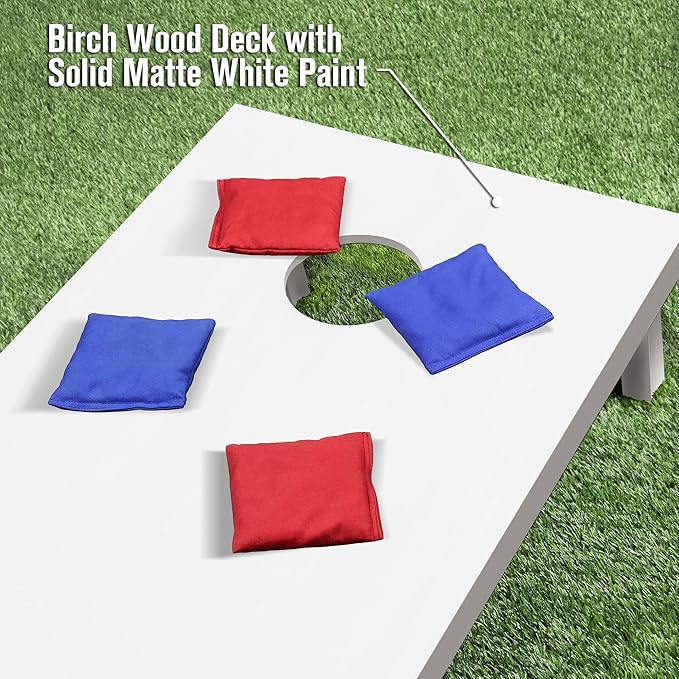 GoSports 4 ft x 2 ft Regulation Size Wooden Cornhole Boards Set - Includes Carrying Case and Over 100 Optional Bean Bag Colors