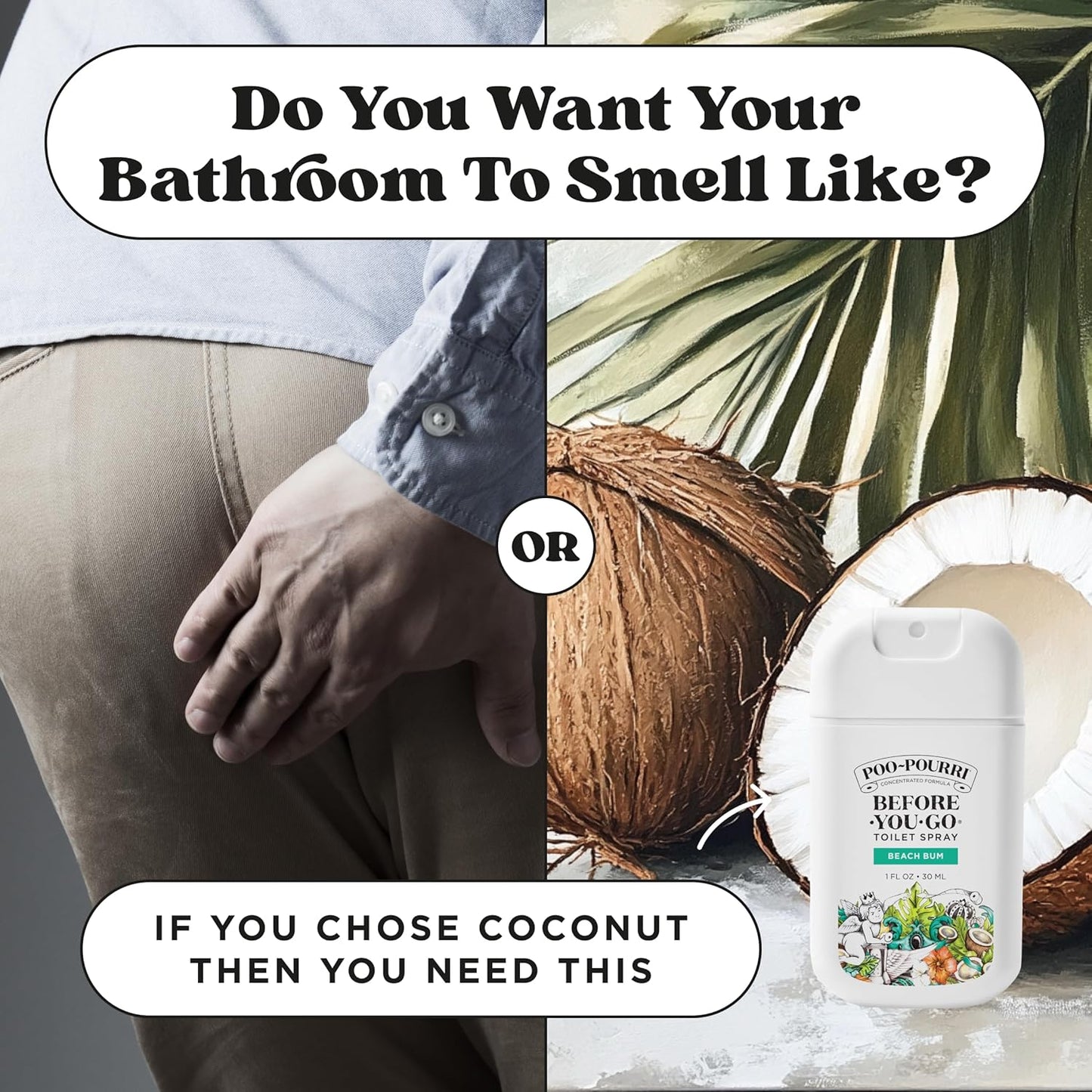 Poo-Pourri Pocket Toilet Spray - Travel Essential for On-The-Go Odor Control | Beach Bum, 1 Fl Oz