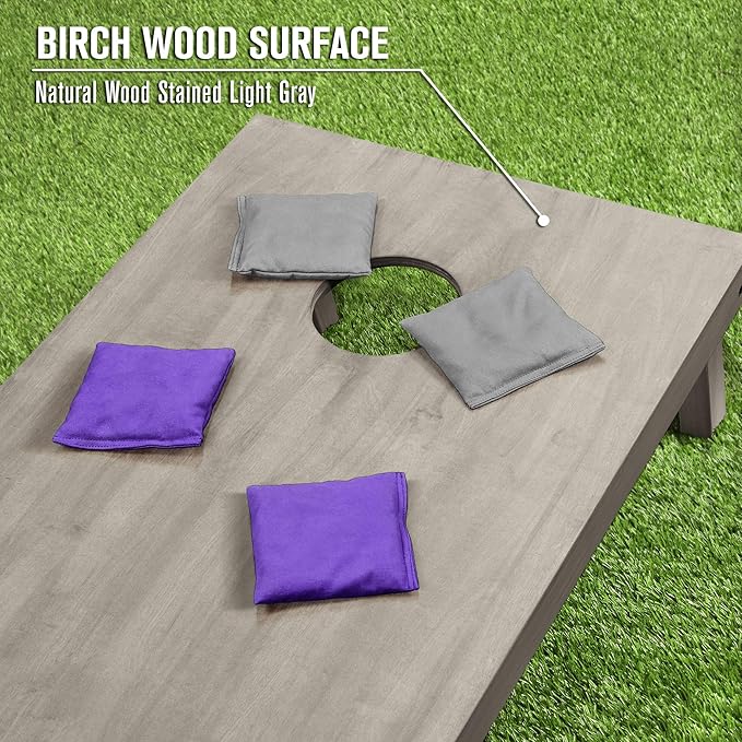 GoSports 4 ft x 2 ft Regulation Size Wooden Cornhole Boards Set - Includes Carrying Case and Bean Bags (Choose Your Colors) Over 100 Color Combinations