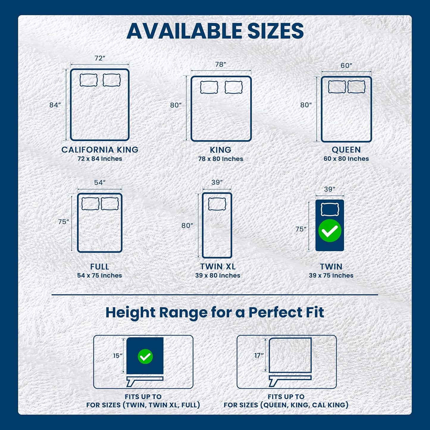 Twin Size Mattress Protector Waterproof 14 Pack, Premium 200 GSM Terry Mattress Cover, Soft & Breathable Bed Cover, Fitted Sheet Style Stretchable Deep Pockets 15" by Utopia Bedding (White)