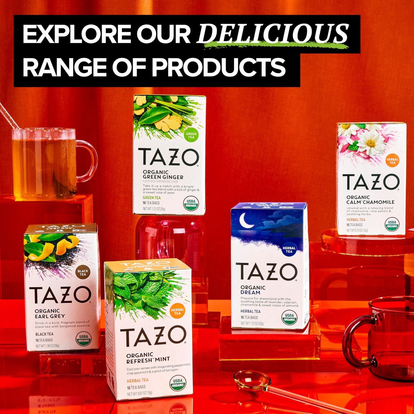 TAZO Organic Green Tea, Green Ginger, 96 Total Tea Bags (16ct - Pack of 6)