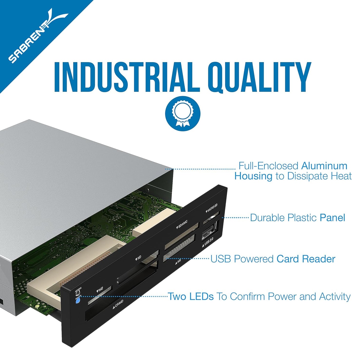 SABRENT 74 1 3.5 Inch in Internal Flash Media Card Reader/Writer with USB Port (CR-USNT)