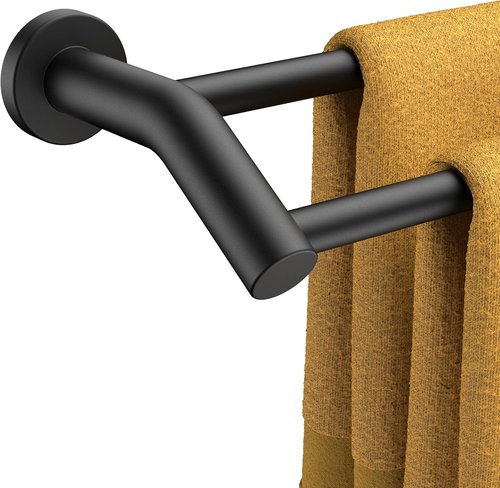 FORIOUS 24-Inch Double Towel Bar - Heavy Duty SUS304 Stainless Steel | Space-Saving Matte Black Design