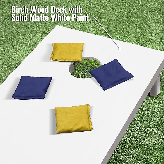 GoSports 4 ft x 2 ft Regulation Size Wooden Cornhole Boards Set - Includes Carrying Case and Over 100 Optional Bean Bag Colors