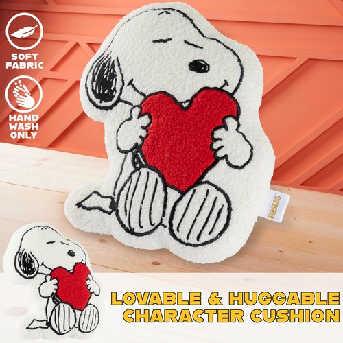 Get Trend Peanuts Snoopy Plush Cushion Pillow, Soft Plush Throw Pillow Cute Fluffy Cushion Bedroom Decor Cuddle Plushies, Gifts for Girls, Teens, Women (White Snoopy, L13.6 x W9.8)