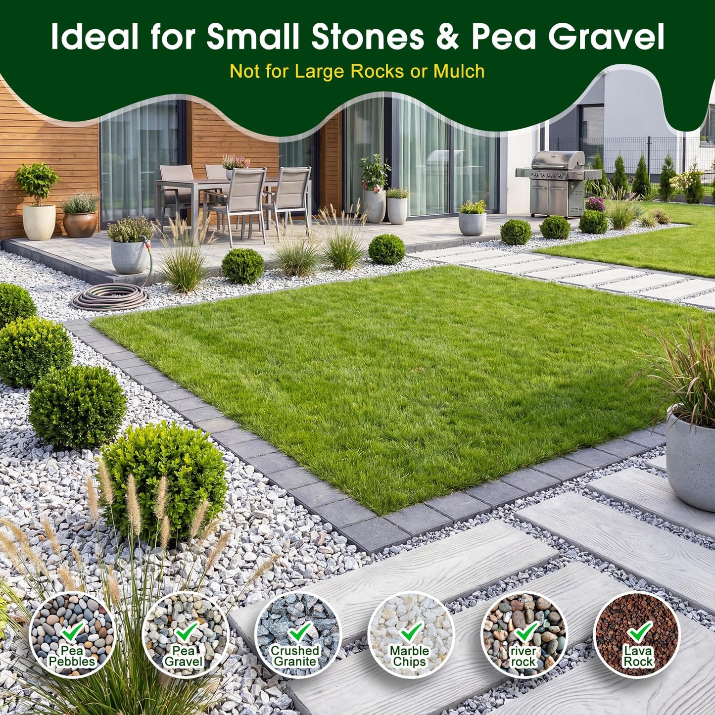 Teexpert 1 Gallon Rock Glue for Landscaping – Strong Pea Gravel Binder & Stone Adhesive for Walkways, Yards, Patios, and Decorative Driveway Edges