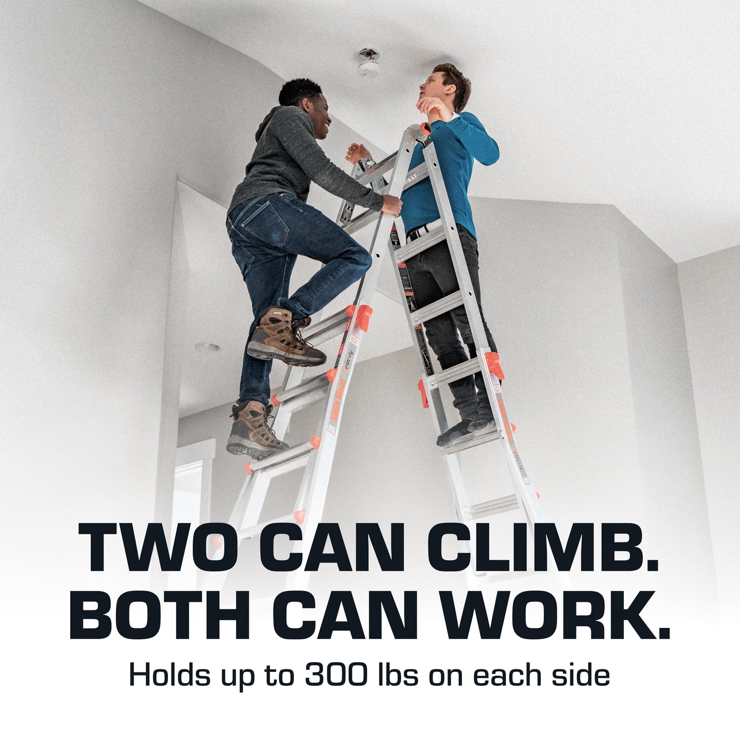 Little Giant Ladder Systems Velocity with Wheels, M17, 17 Ft, Multi-Position Ladder, Aluminum, Type 1A, 300 lbs Weight Rating, (15417-001)