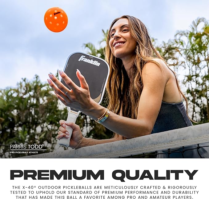 Franklin Sports X-40 Outdoor Pickleballs - Official Ball of USA Pickleball, APP Tour + US Open - Regulation Size