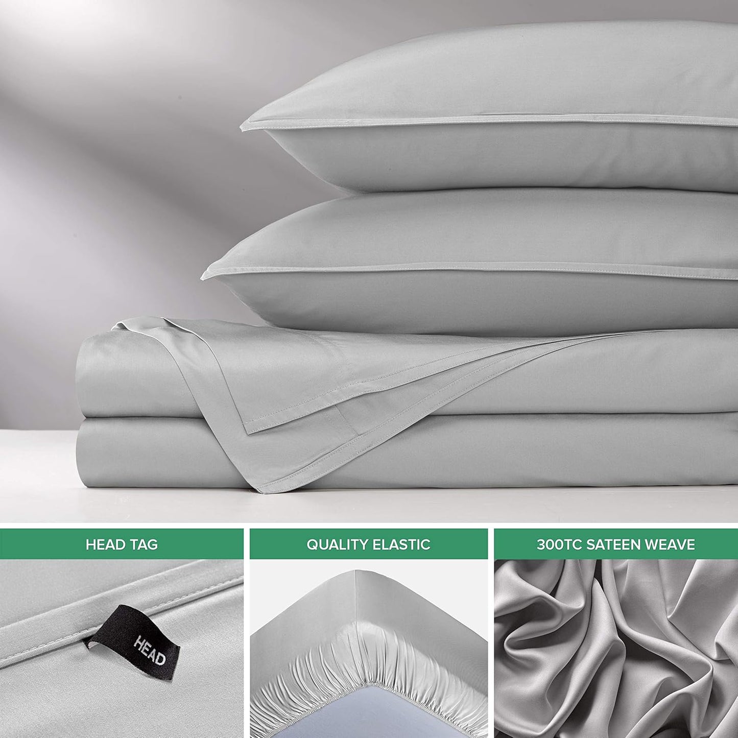 Pure Bamboo King Sheets - Luxuriously Soft 100% Organic Viscose Bed Sheet Set | Cooling & Durable (King, Silver Pearl)