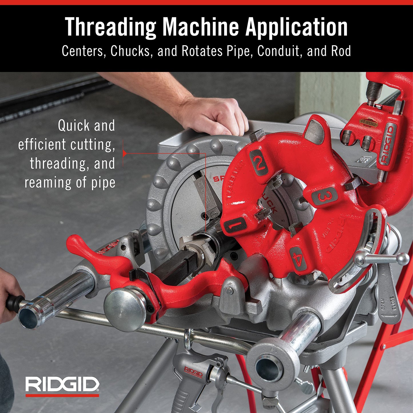 RIDGID 300 Power Drive Pipe Threading Machine + Mophorn 460-6 Tripod Pipe Chain Vise