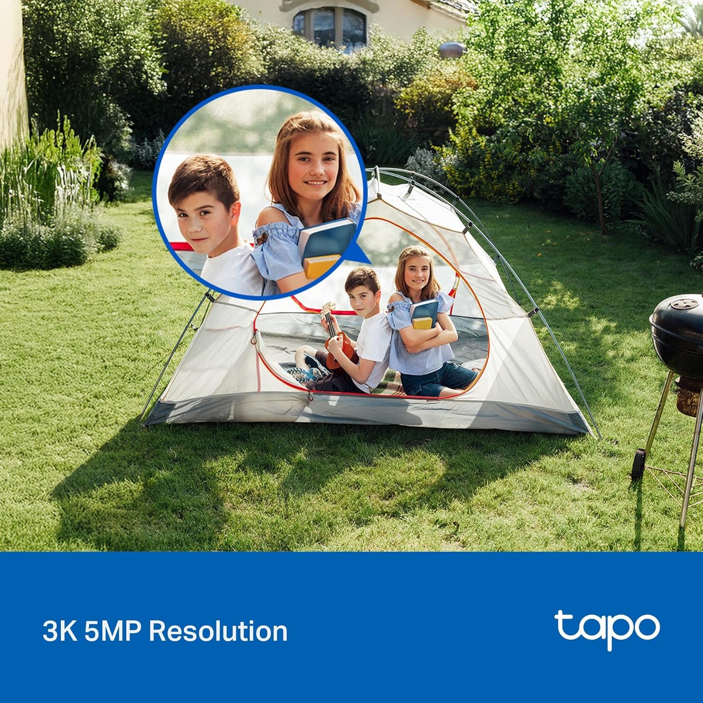 Tapo 3K 5MP 360 2.4 360 Pan/Tilt Indoor/Outdoor Security Camera, Free Person/Vehicle/Baby Cry Detect & Motion Track