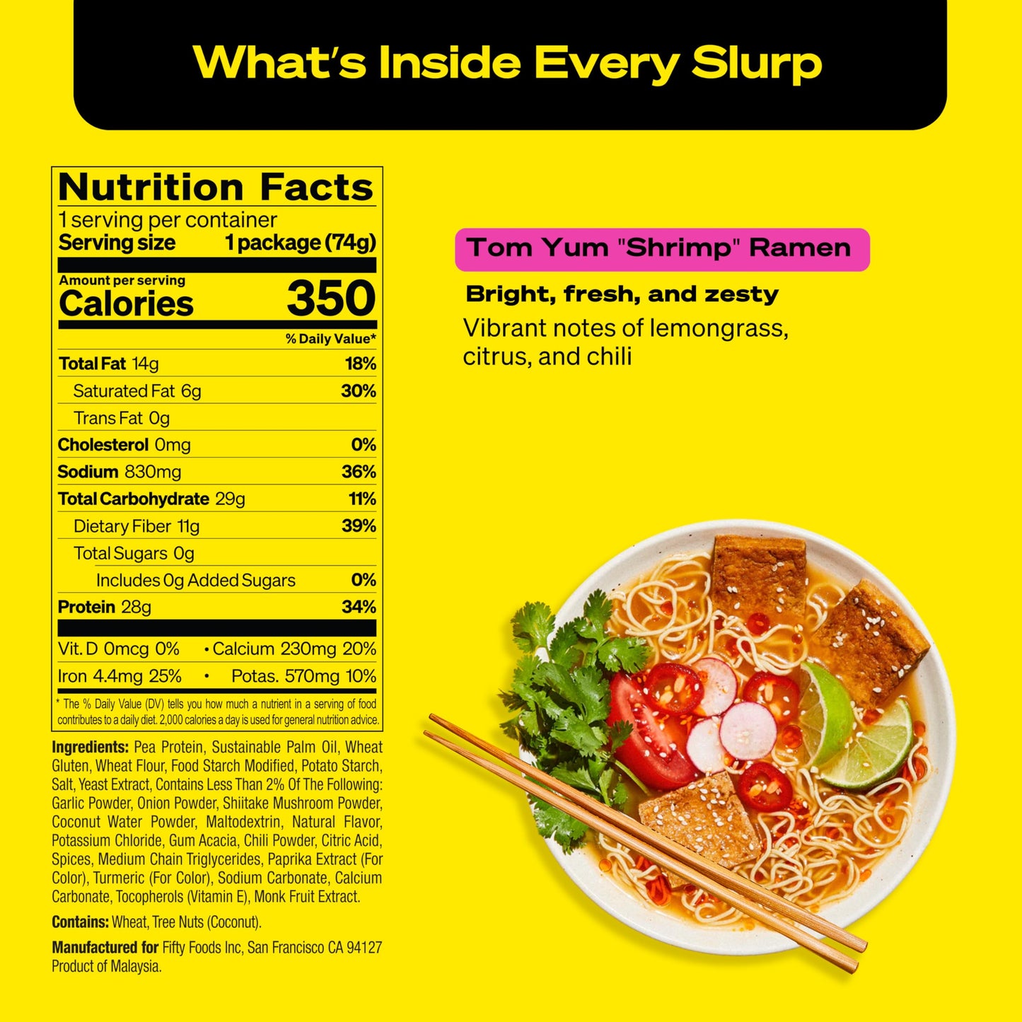 immi Tom Yum “Shrimp” Ramen – Bright, Zesty Flavor with More Protein – Vegan, High Protein Ramen Noodles – Low Carb, Zero Sugar – Healthy Keto-Friendly Ramen Bowl, 6-Pack