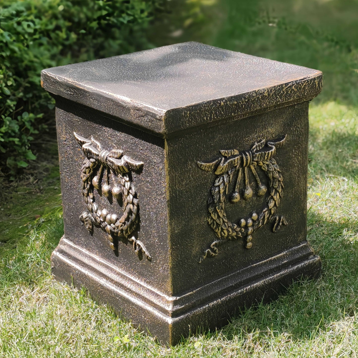 GENUINQ Garden Ear of Wheat Pedestal Statue Outdoor Base Decorative Sculpture Garden Flower Pot Side Table Yard Patio Deck Home Hallway Sculpture