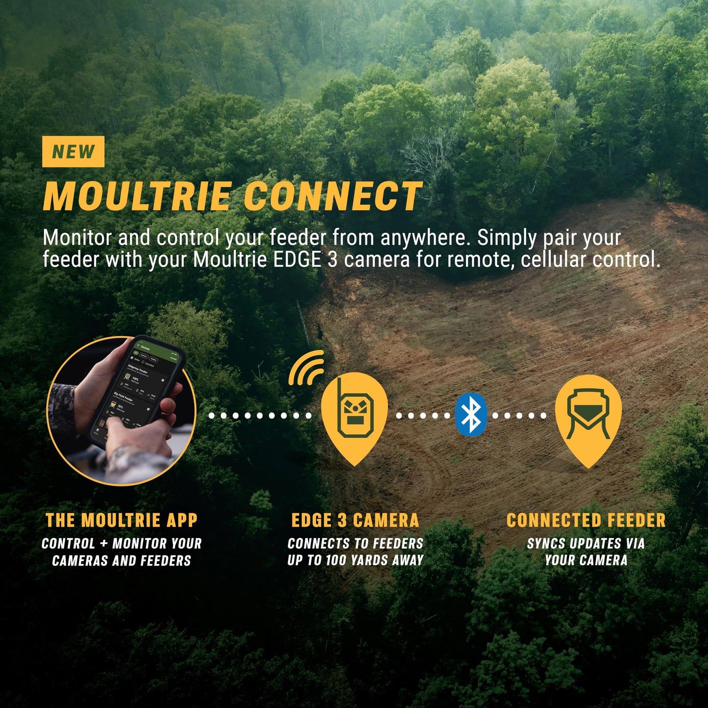 Moultrie 250 Lb Pro Hunter III Deer Feeder - Bluetooth App Control, 10 Daily Feed Times, Pairs with Edge 3, MFG-15104