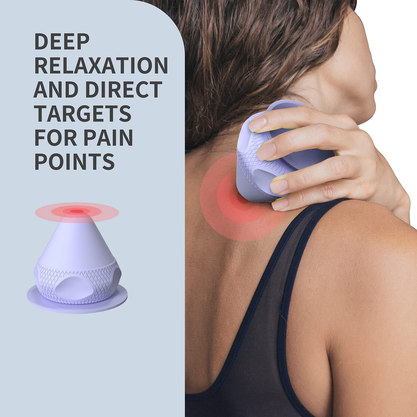 FITMIND Mountable Self-Massage Ball Handfree with Suction Cup,Deep Tissue Back Sore Muscle Knot Massager,Myofascial Release,Manual Massage Balls, Foot Plantar Fasciitis, Back Stress Relief - Purple