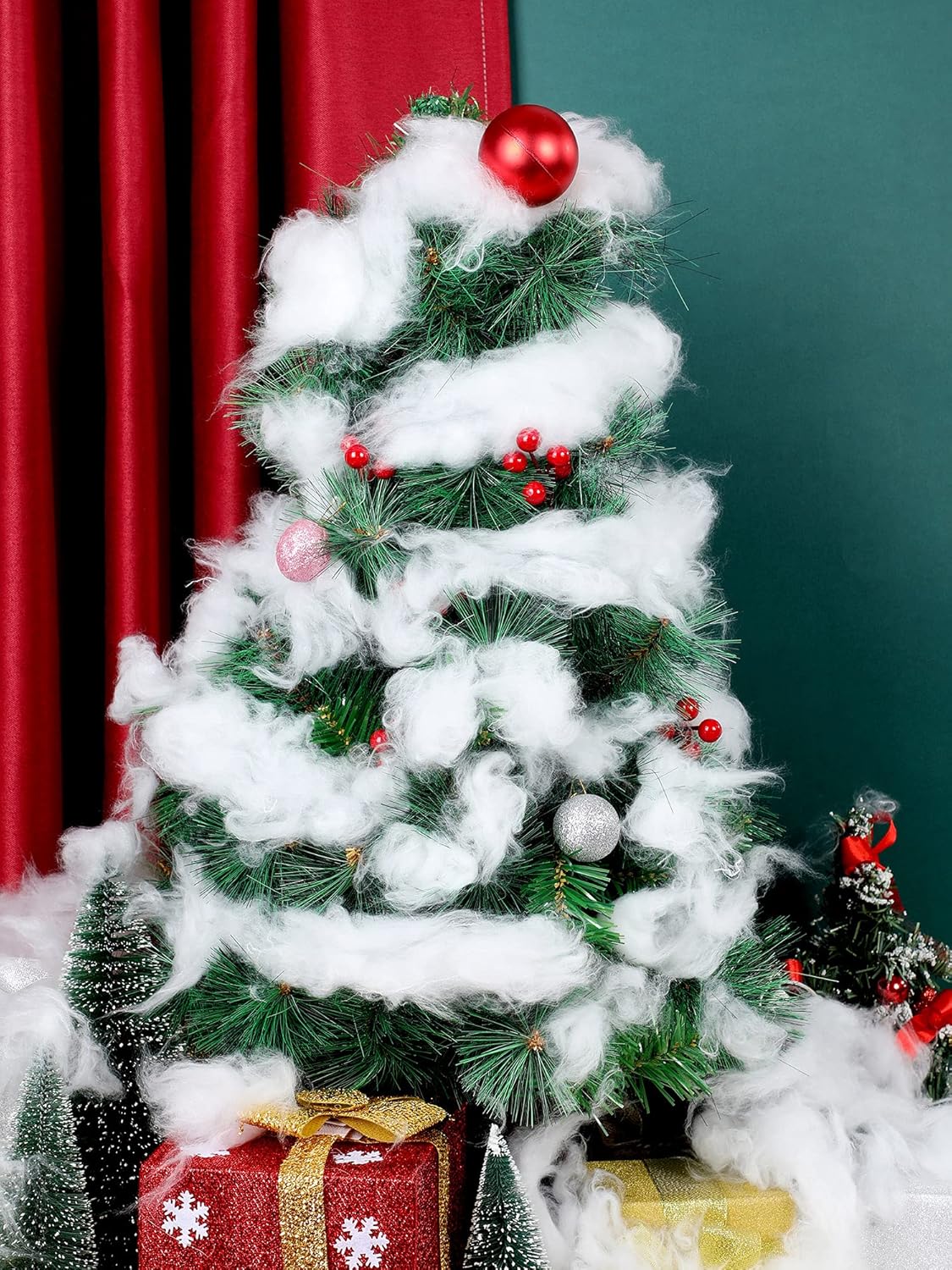 Riakrum Fake Snow Decor - Fluffy Artificial Cotton Snow for Winter Mantle | 360g Indoor Decoration