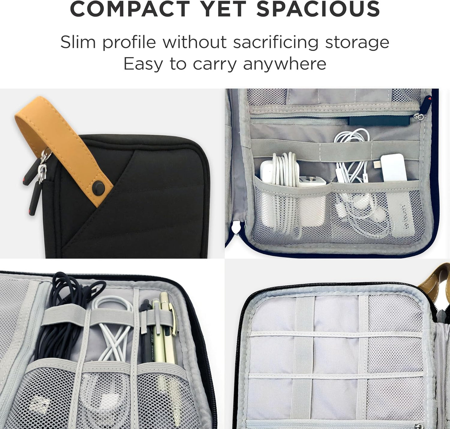 Journo Travel Cord Case Organizer For All Your Electronic Tech Gadgets - Cables, Accessories, Phones, Tablets, Hard