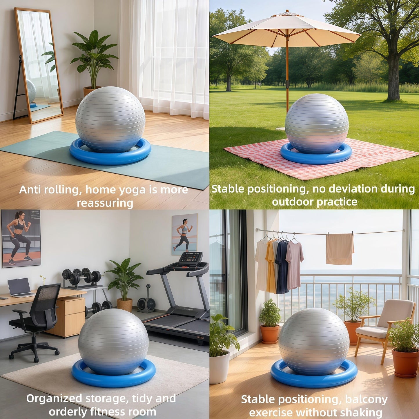 DJDXIZJEK Yoga Ball Base – Non-Slip Stability Ring, Anti-Roll Stand for Exercise Ball, Home Gym & Office Storage, Secure Holder for Fitness Ball, Balance & Posture Support