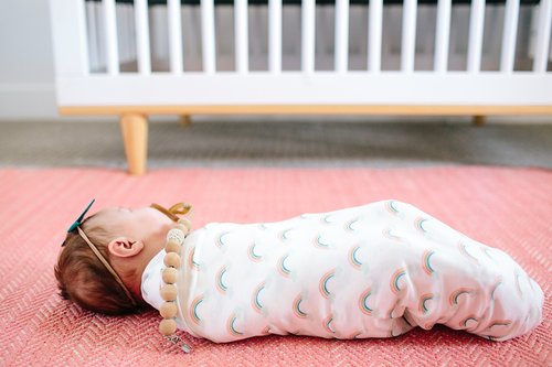 Copper Pearl Large Premium Knit Baby Swaddle Receiving Blanket Rainbows Daydream
