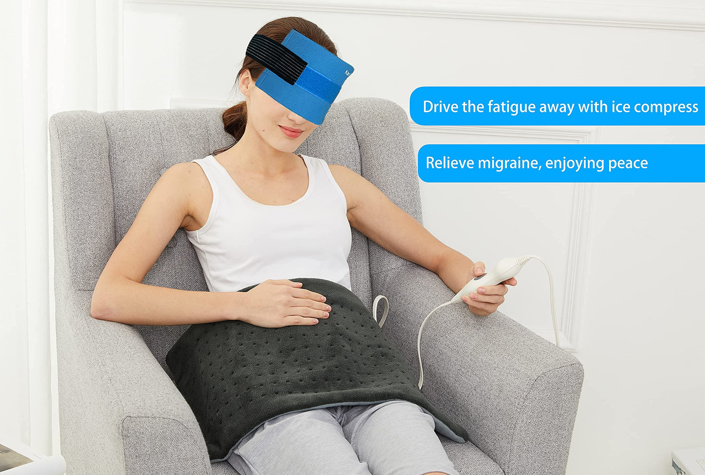 Koo-Care Flexible Gel Ice Pack & Wrap with Elastic Strap for Hot Cold Therapy - Great for Sprains, Muscle Pain, Bruises, Injuries, Etc. (Neck, Arm, Elbow, Waist, Knee, Ankle)(Medium)