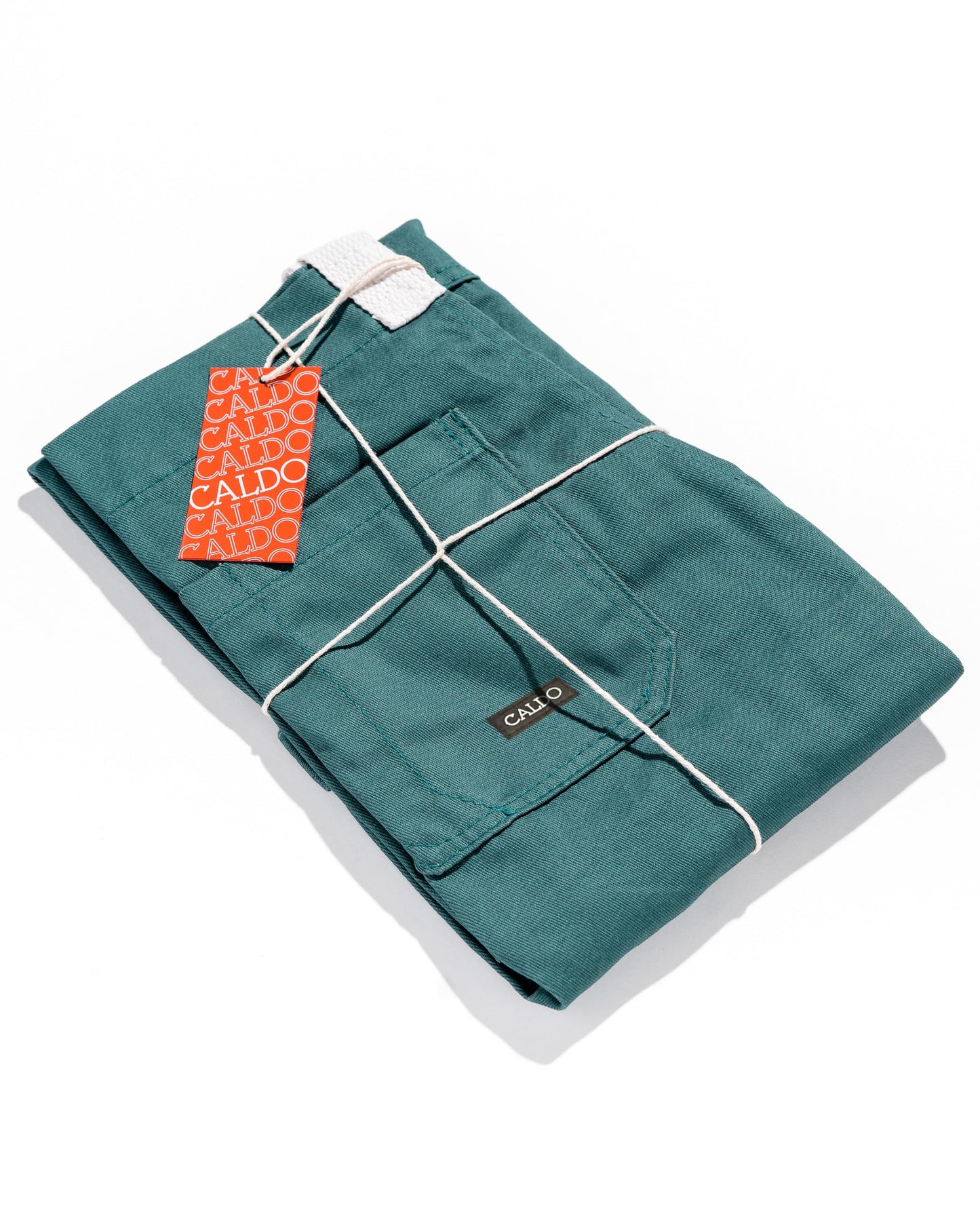 Caldo Daily Cotton Kitchen Apron for Cooking- Mens and Womens Professional Chef or Server Bib Apron - Adjustable Straps with Pockets and Towel Loop (Spruce)
