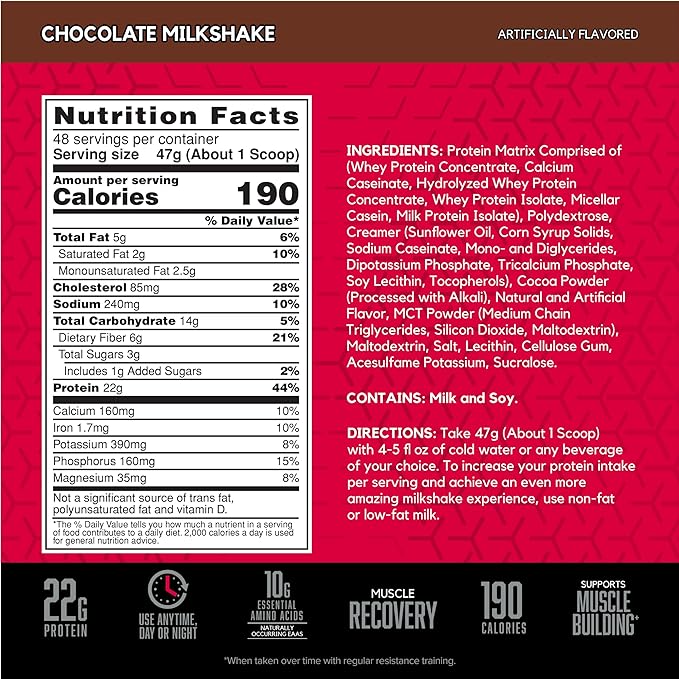 BSN SYNTHA-6 Whey Protein Powder with Micellar Casein, Milk Protein Isolate, Chocolate Milkshake, 48 Servings (Packaging May Vary)