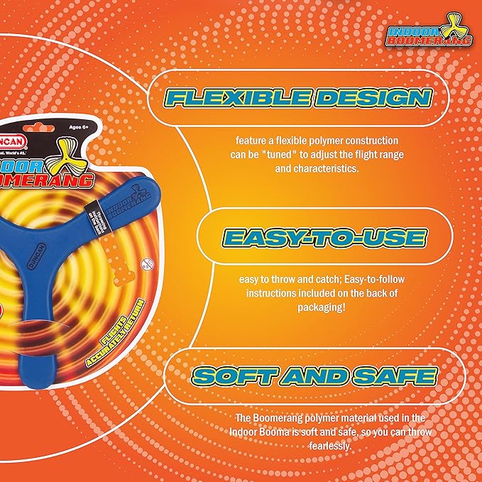 Duncan Toys Indoor Booma, Boomerang Toy Varying Colors