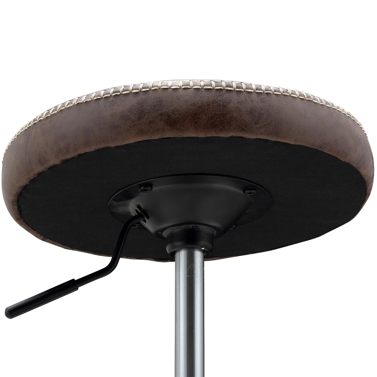 New Pacific Direct Eaton PU Leather Gaslift Backless Swivel Bar Bar & Counter Stools, Vintage Coffee Brown
