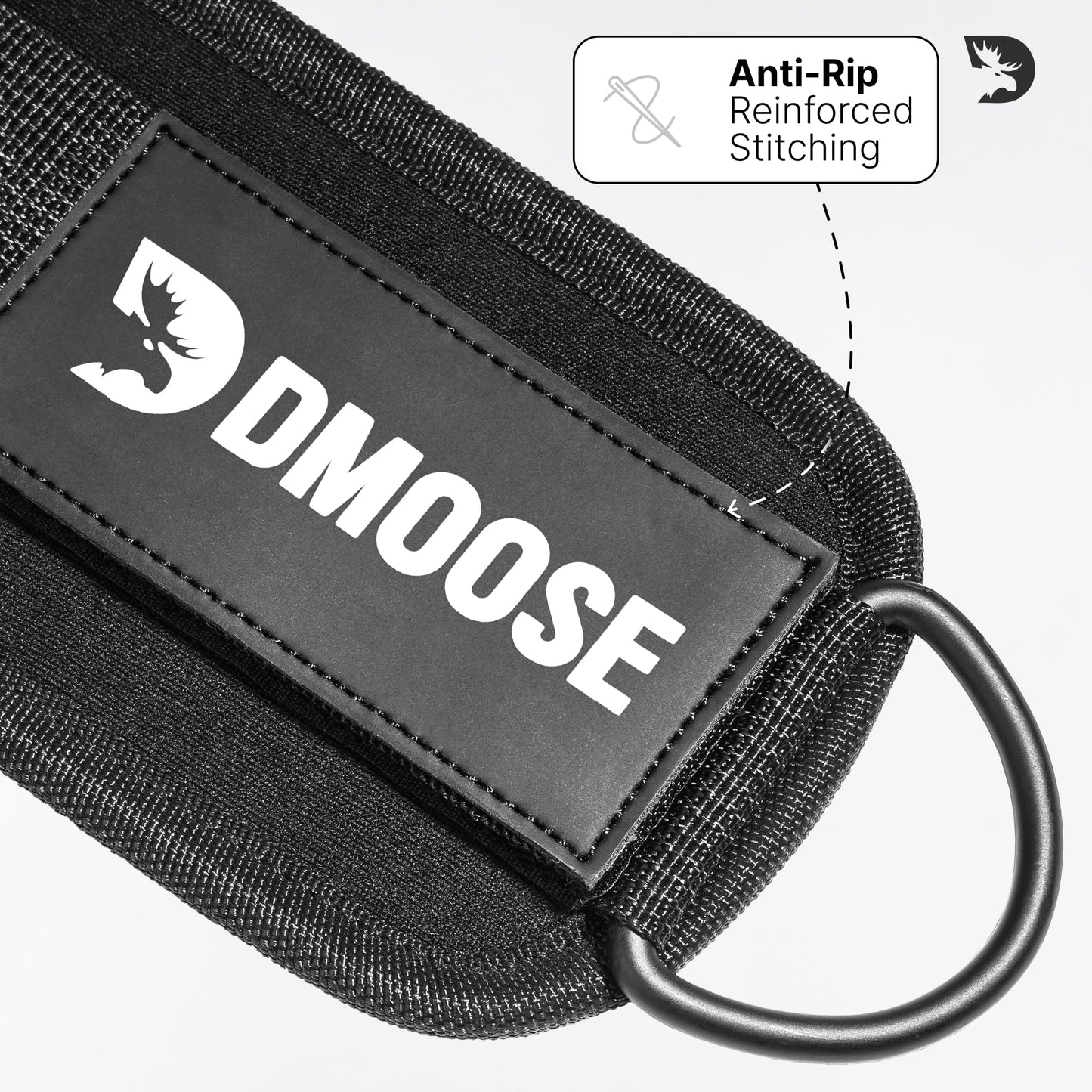 DMoose Ankle Strap for Cable Machine - One Size Fit with Premium Padding, Workout Kickback Ankle Cuffs, Ankle Bands for Working Out, Booty Workouts, Leg Extension, Hip Abductors & Lower Body Exercises